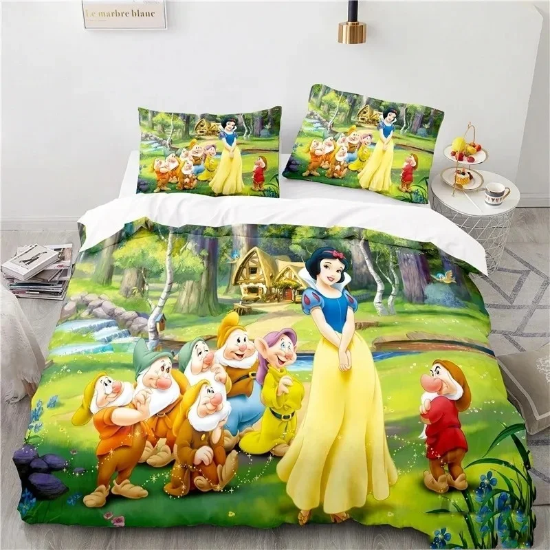 Princess Cartoon Duvet Cover Pillow Case, Disney Snow White Duvet Cover Pillow Cover Cute Home Room Bedroom Bedding Girl Gifts