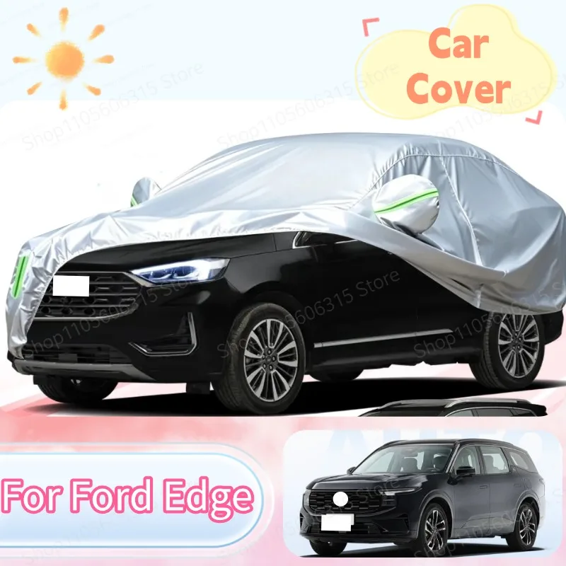 For Ford Edge  2018-Present Custom Fit Full Car Cover Silver Coated Fabric Side Zipper Access UV Sun Dust Protection