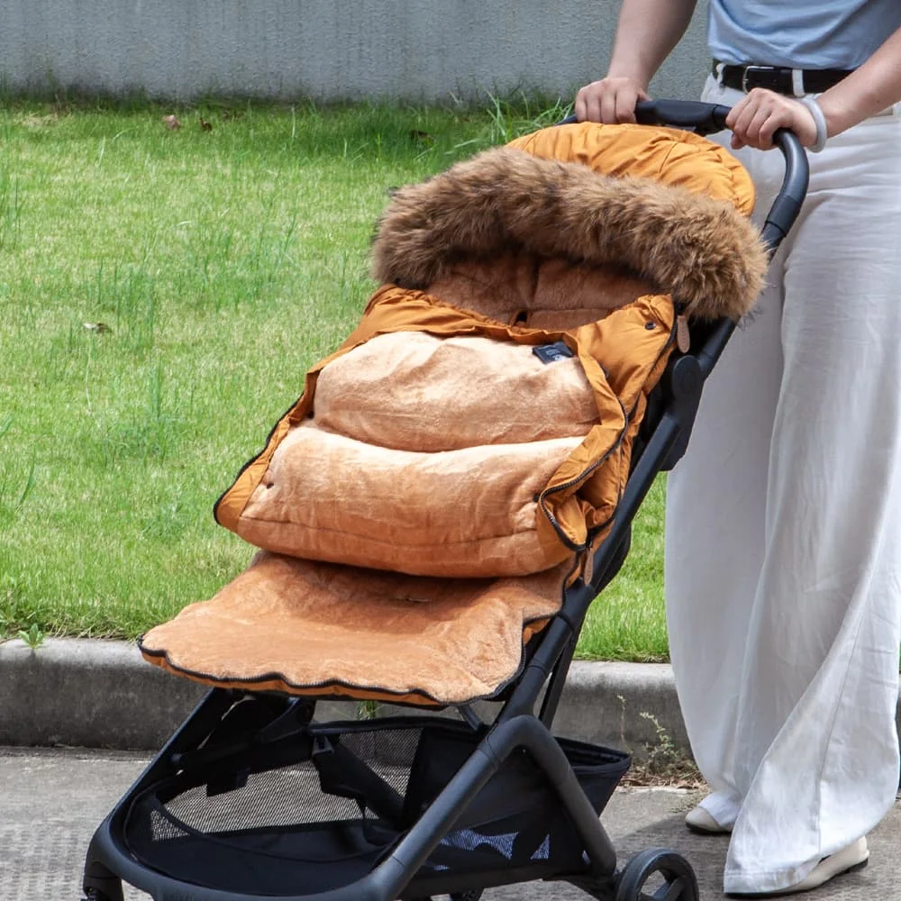 عربة أطفال بعمر 0-36 شهرًا، غطاء قدم دافئ ودرجة الحرارة، صديق للبشرة وناعم، 4 طرق، ملحقات عربة بسحاب