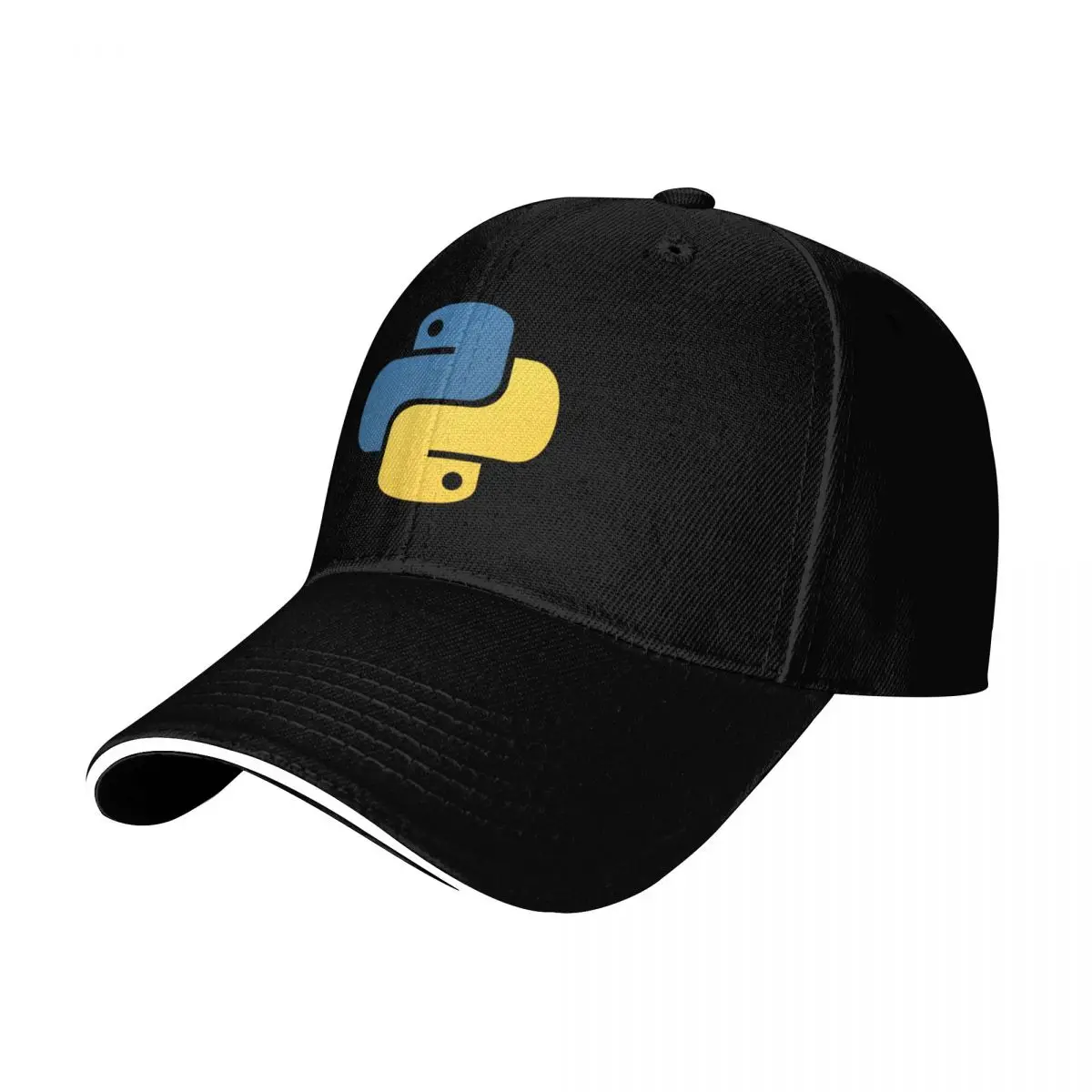 python programming language logo Baseball Cap Contrast Two Tone Brim Snapback Flat Bill Strapback Dad Hat