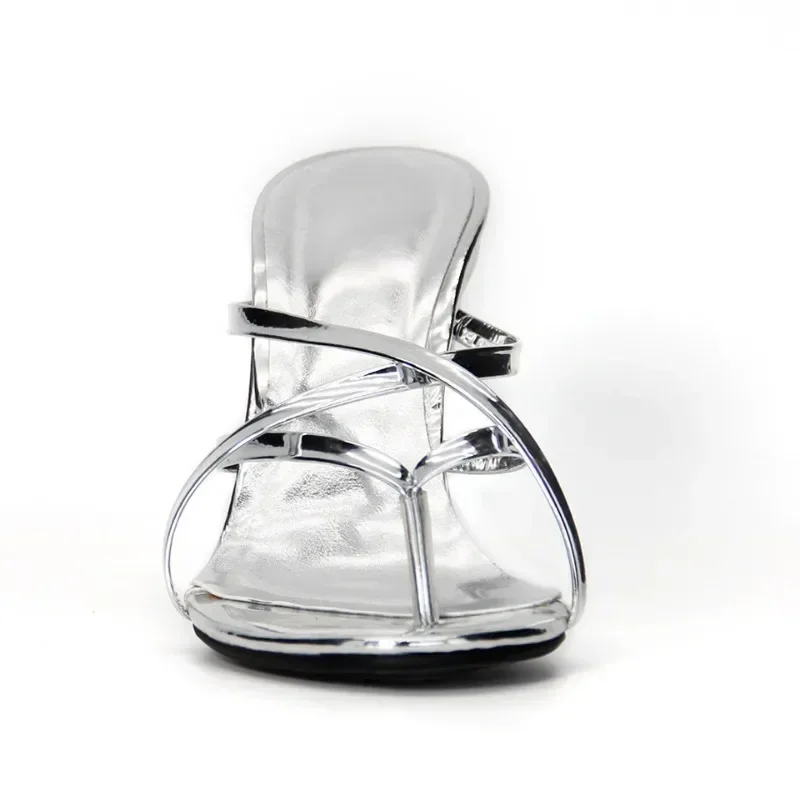 ALIDI SC جديد بسيط النمر الأسنان على شكل عالية الكعب المرأة النعال عرض الأزياء غير النظامية صندل خشبي حجم 35-41 الطرف #6