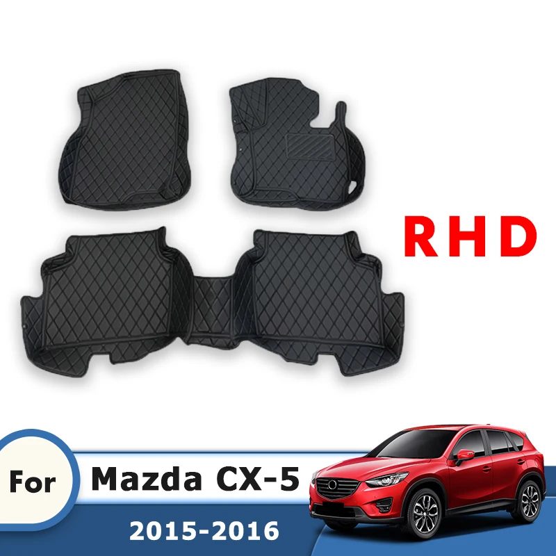 

RHD Custom Car Floor Mats For Mazda Cx-5 CX 5 CX5 2016 2015 Auto Accessories Interior Carpet Foot Pads Covers Rugs Waterproof