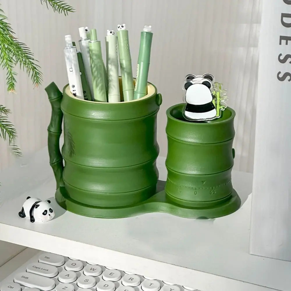 

Cute Panda Pen Holder Large-capacity Plant Appearance Cartoon Pen Case Desk Organizer Multifunctional Makeup Brush Box
