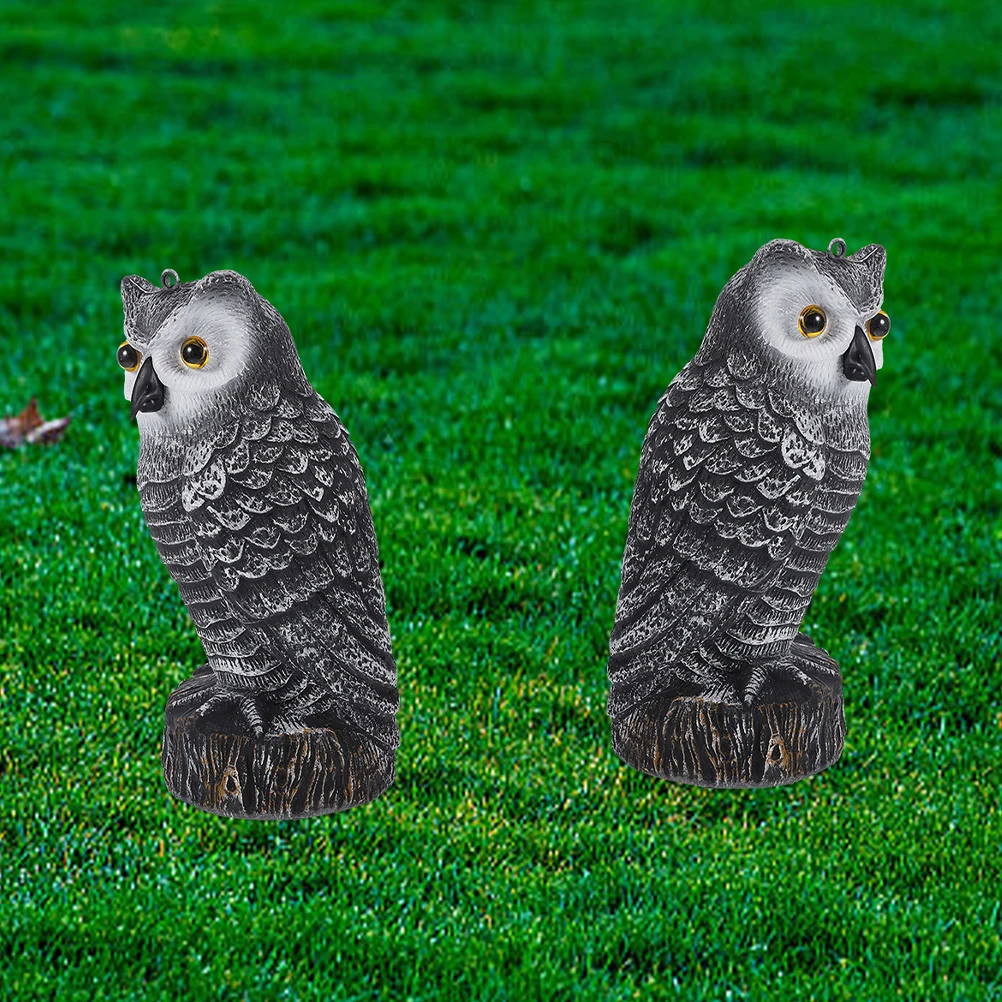 

2Pcs Owl Figurine Small Plastic Statue 28x12x14cm Garden Decor Bird Deterrent Yard naments Outdoor Decoy OwlShapedSculpture