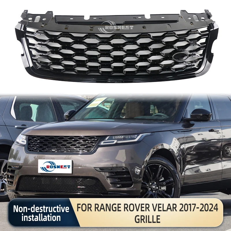 

Racing Grill Bright Black High Grid For Land Rover Range Rover Velar 2017-2024 L560 Grille Car Accessories