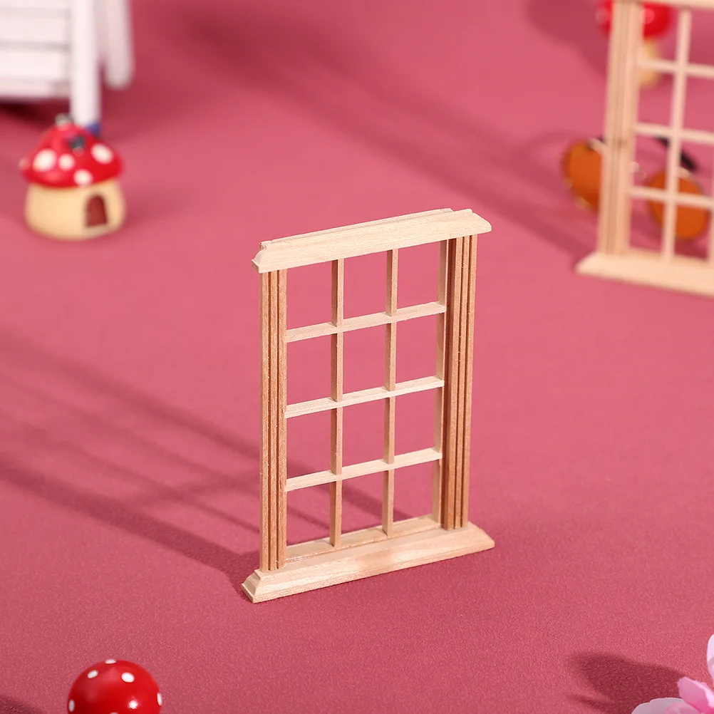 3 Pcs Window Frame Model Miniature Furniture Garden Miniatures Decor Toy House Wood