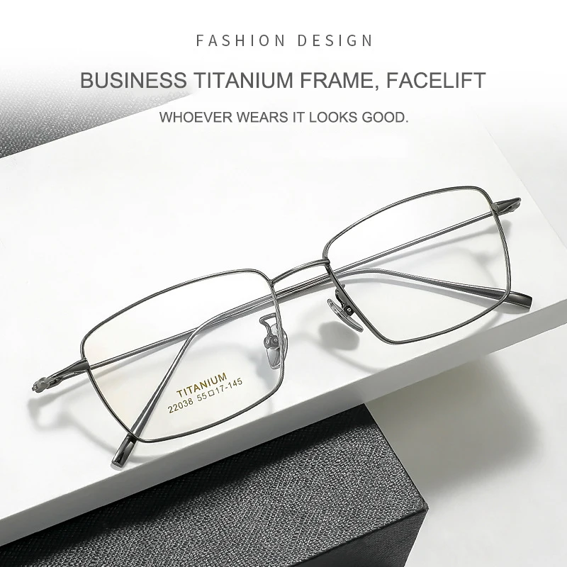 Luxury Business Mens Full Glasses Frame Screwless Design Ultra-light Semi-Titanium Fashion Casual Trend Square Eyewear New Style