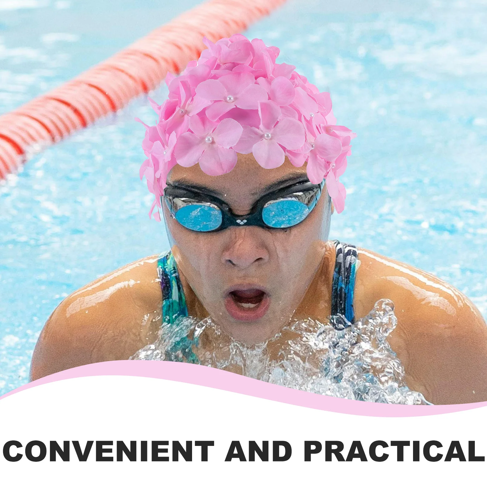 

1 Piece Fashion 3D Flower Swim Cap for Women Soft Comfortable Anti-Slip Fit Reusable Swimming Hat Bathing Cap Trendy Look