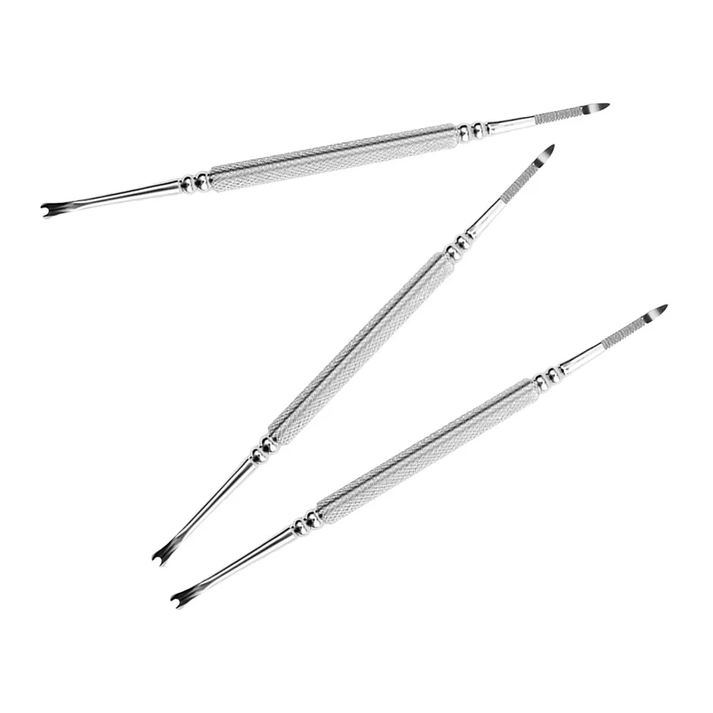 

3Pcs Double-Ended Manicure Tools Set Stainless Steel Dead Skin Forks Cuticle Remover for Nail Art Healthy Nails Care Gift