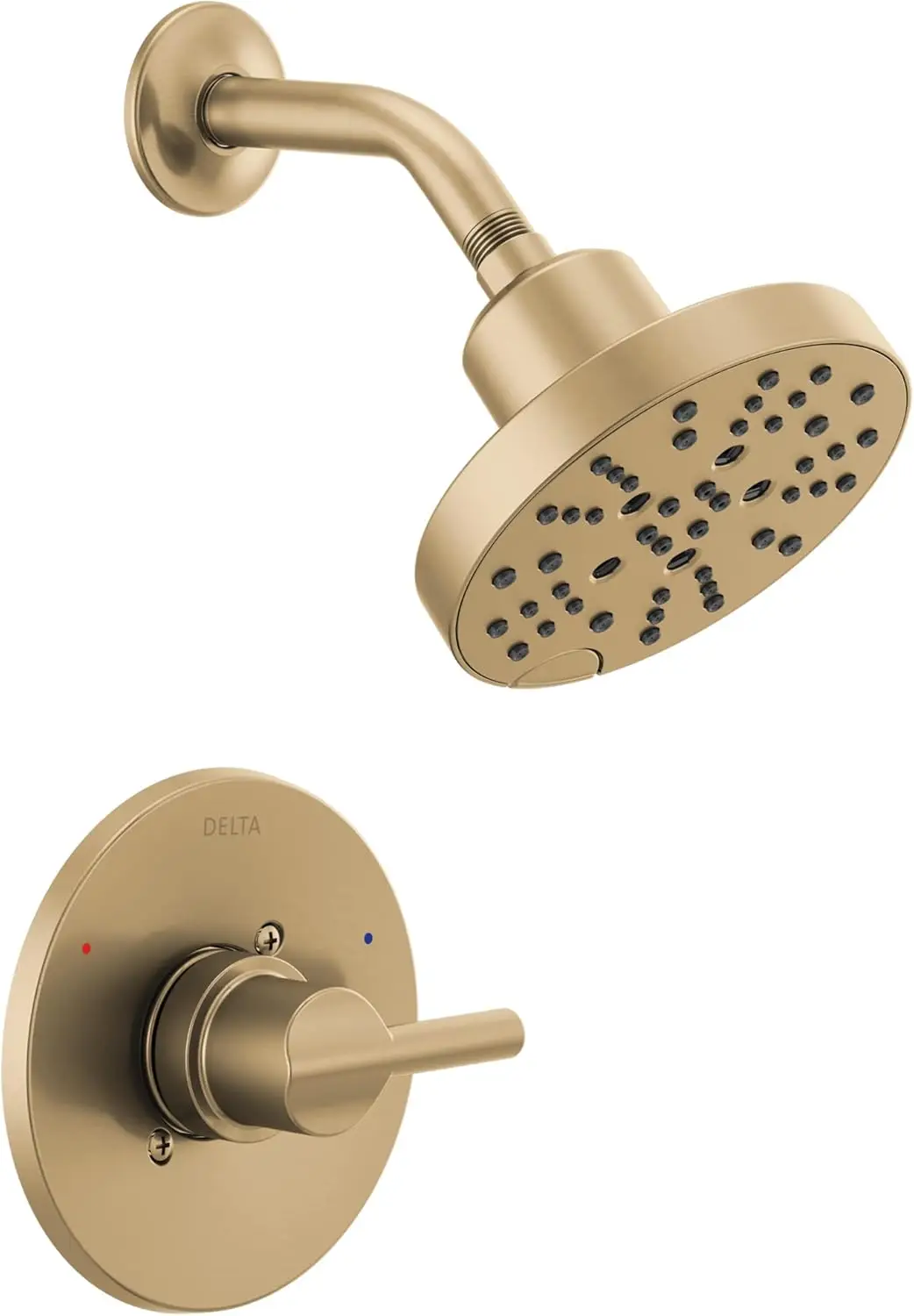 H2Okinetic Shower Faucet Set in Brushed Gold and Champagne Bronze, Includes Valve Trim Kit