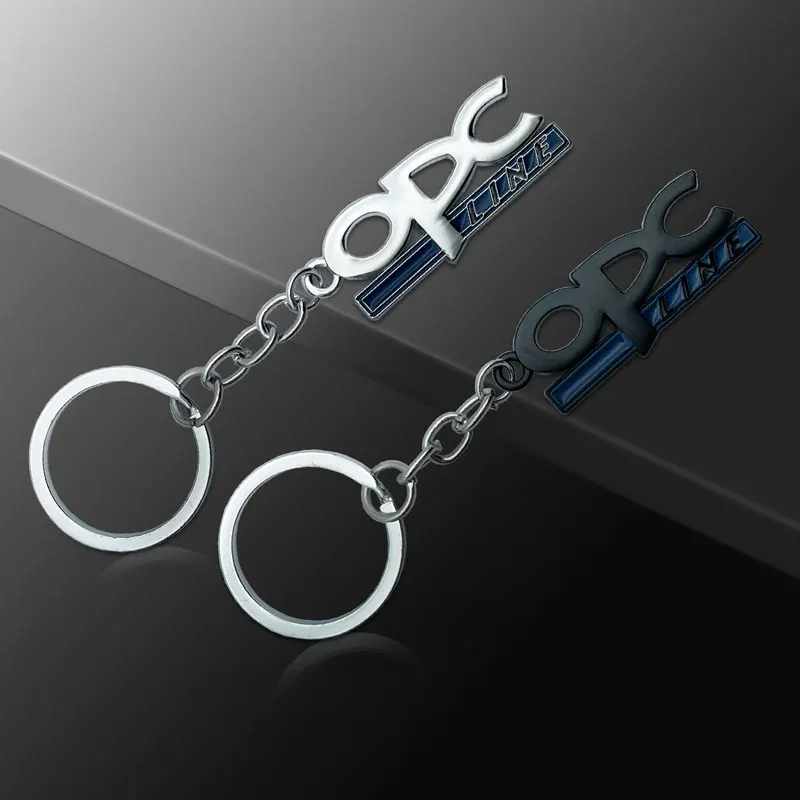 Creative Zinc Alloy Metal OPC Line Emblem Car KeyChain Key Ring Accessories For Opel Astra G H J K F Mokka Insignia Zafira Corsa