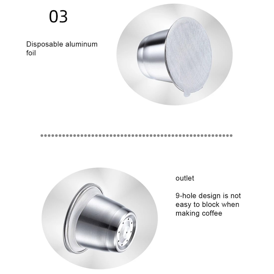 스테인리스 스틸 리필 커피 캡슐 커피 필터, 재사용 가능한 커피 포드, 재사용 가능한 카페 기계, DIY용 4 개