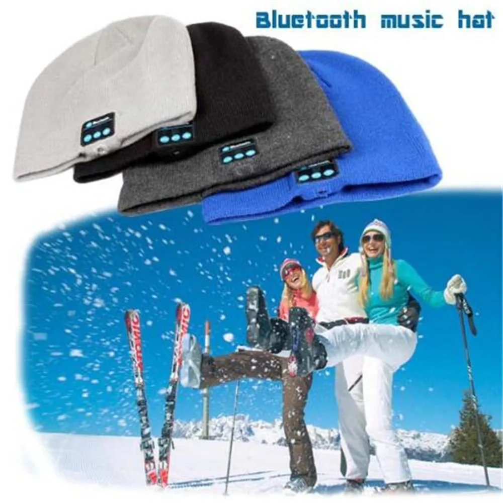 20pcs/lot Beanie Hat Cap Wireless Bluetooth Earphone Smart headphone Speaker Mic Winter Sport Stereo Music hat for iphone xiaomi