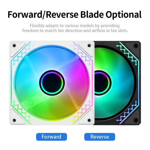 Imagen 2 del producto Aigo Air12s ventilador con cubierta de PC 12cm 4 pines 5V 3 pines ARGB efecto de luz de espejo cíclico PWM CPU 120mm ventilador de refrigeración ventilador de espacio infinito