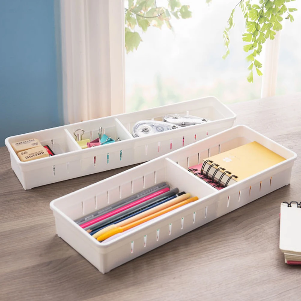 2 قطعة صندوق درج مقسم لوحات متحركة حقيبة للتخزين لدرج أشتات المنظم بن متعدد الشبكة حاوية بلاستيكية مكتب