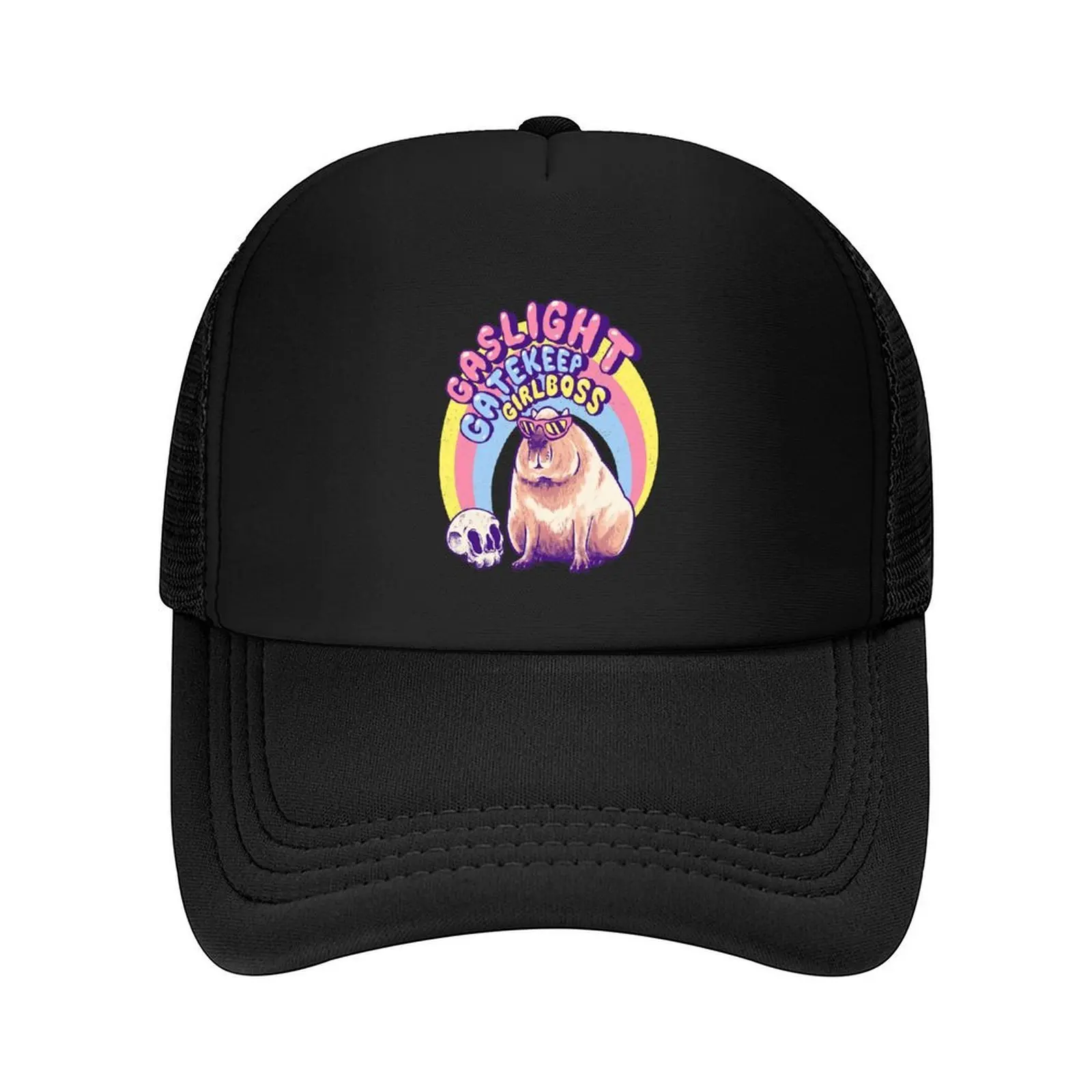 

Gaslight Gatekeep Girlboss - Cool Capybara Momcore Karen Sunglasses ok i pull up Got Drip physically thick mentally Baseball Cap