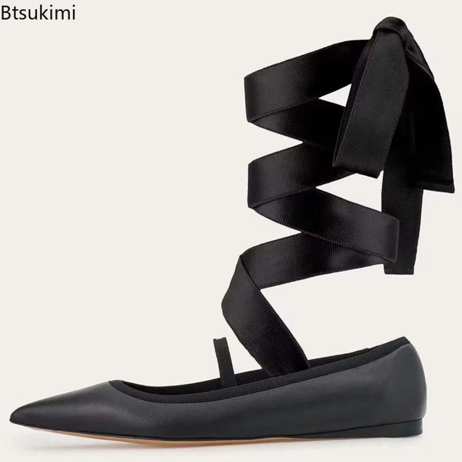 

2025 Elegant Ballet Flats Women's Stiletto Heels Pointed Toe Spring Summer Party High Heels Banquet Evening Dress Shoes Ladies