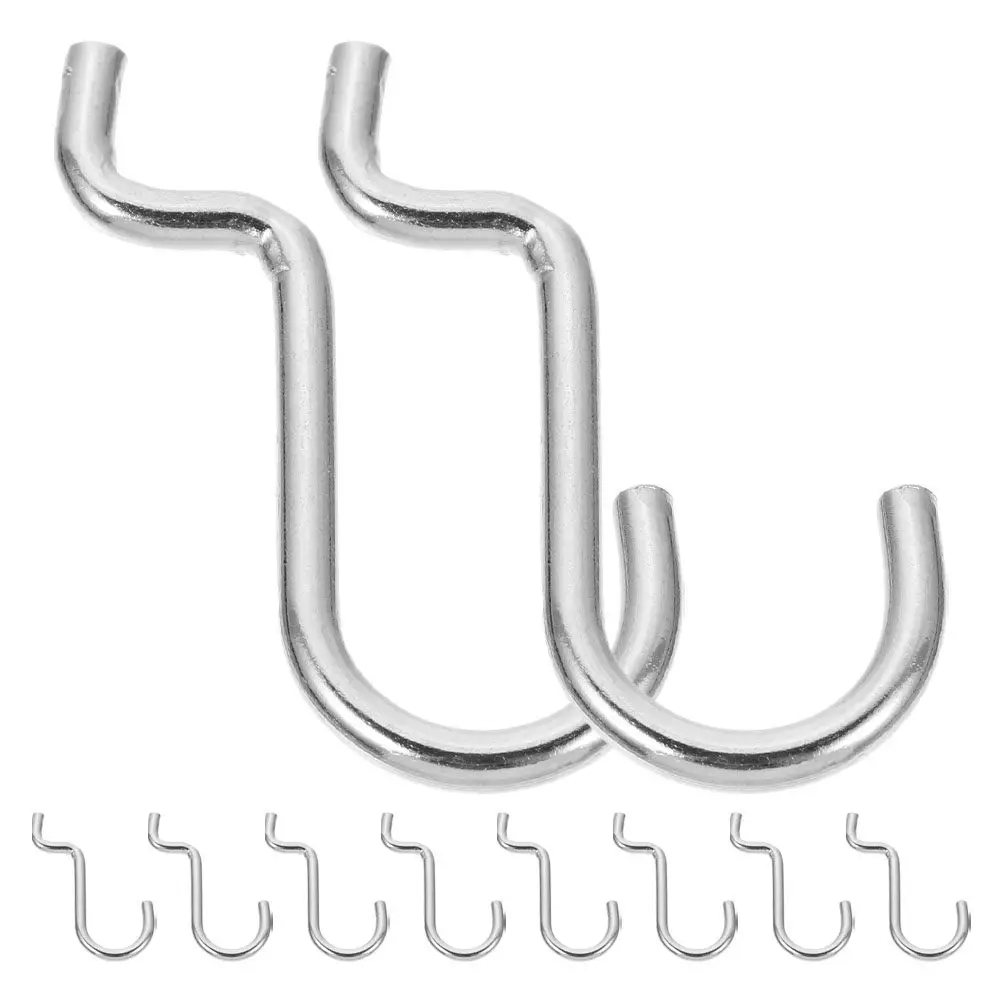 10Pcs Heavy Duty Metal Pegboard Hooks Rust Resistant Iron Hooks for Pegboard Wall Organizer Garage Workshop Tool Storage