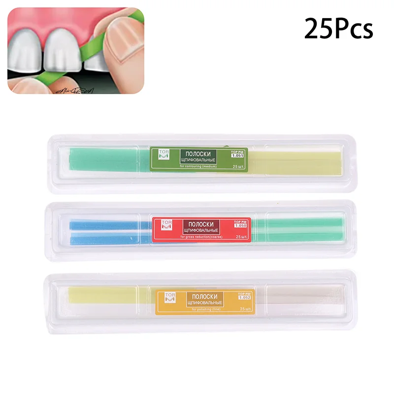 25Pcs Dental Teeth Polishing Strip Composite Resin Polyester Smooth Grinding Dentist Tool for Professional Teeth Whitening