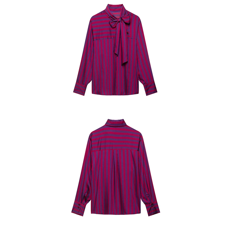 Guobioziy Women's Slim Fit Striped Long Sleeve Shirt 2026 Spring and Autumn French Casual Fashion Trend Punk Commuter Style