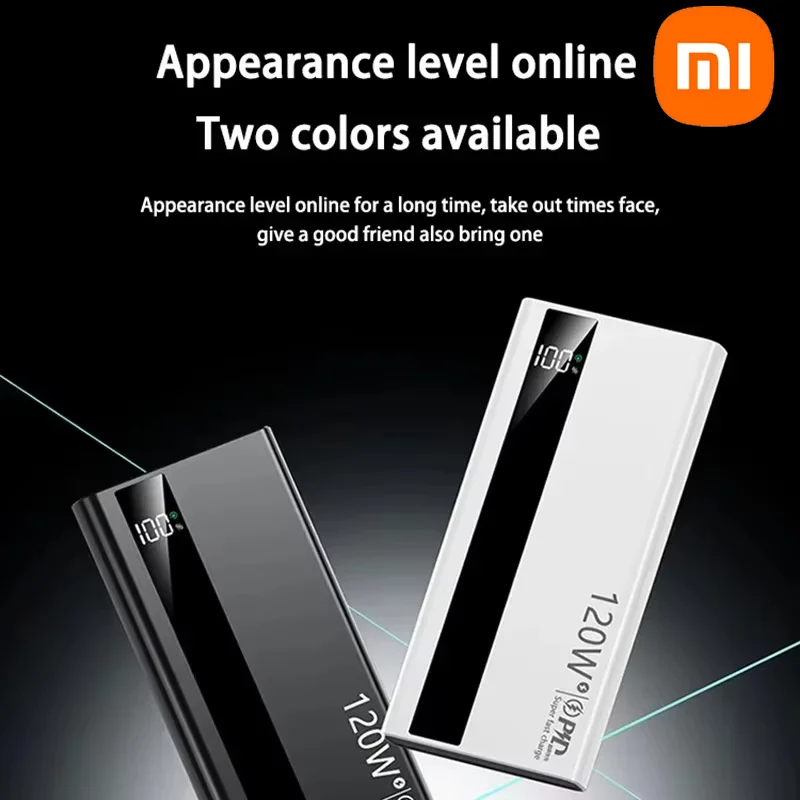 باور بانك Xiaomi عالي السعة 500000 مللي أمبير 120 وات شحن سريع للغاية بطارية خارجية شاحن بطارية محمول لهاتف آيفون وسامسونج