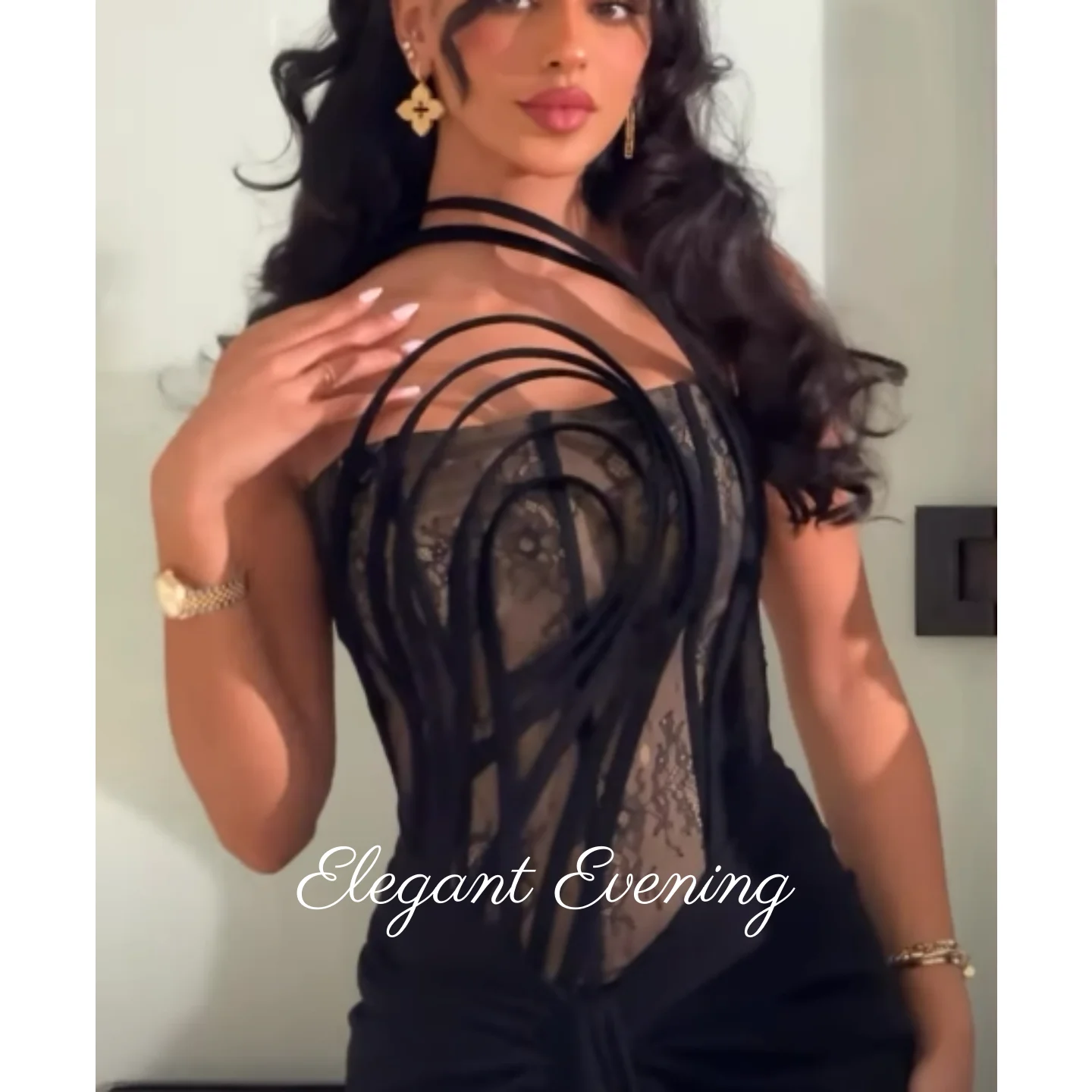 Vestidos de fiesta negros Vintage elegantes para mujer, vestidos de noche de lujo de encaje sin espalda, vestido de novia personalizado