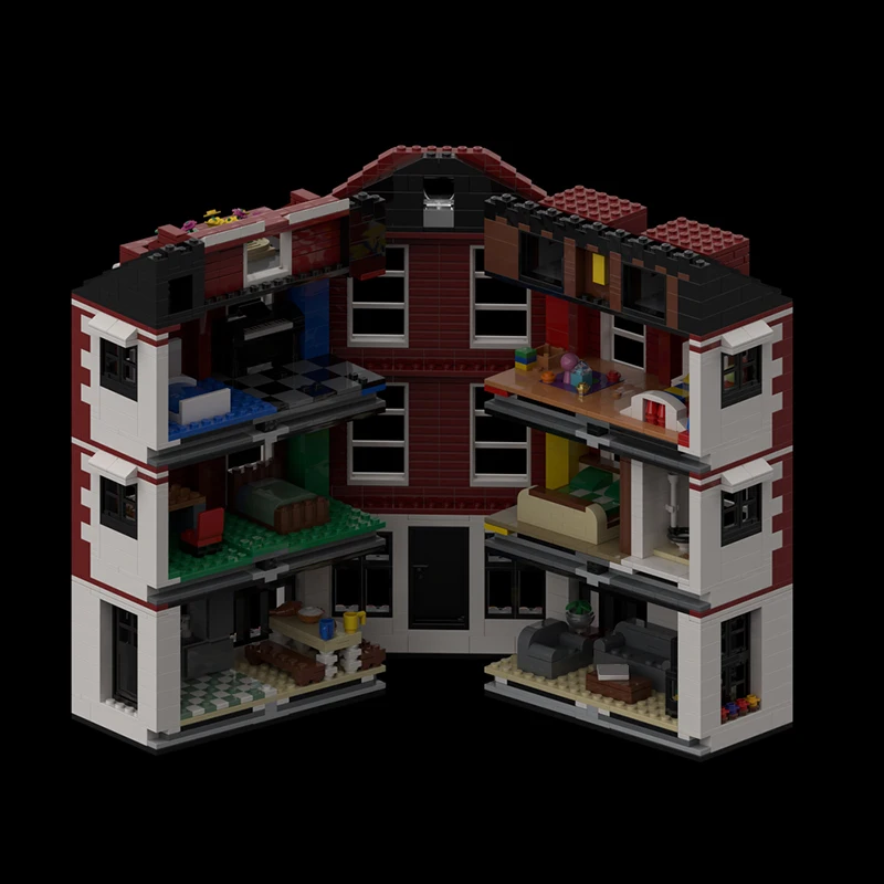 2233-teiliges Konstruktionsset 4-stöckiges Haus MOC Anpassbares Modulares Baustein-Set Kreatives Design Lehrreiches DIY Jungen Urlaubsspielzeug Geschenke