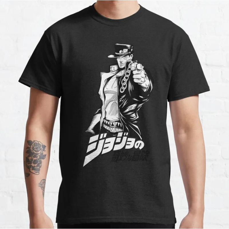 

07092 JoJo's Bizarre Adventure Anime Gift t shirt 100% cotton printed Graphic Clothes Y2K clothing Cartoon Tee All size Tops