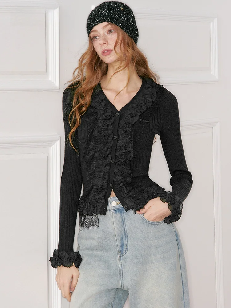 

Женский облегающий вязаный свитер Bla Lace с V-образным вырезом, длинными рукавами, стандартной длины, повседневный, для ношения под одеждой