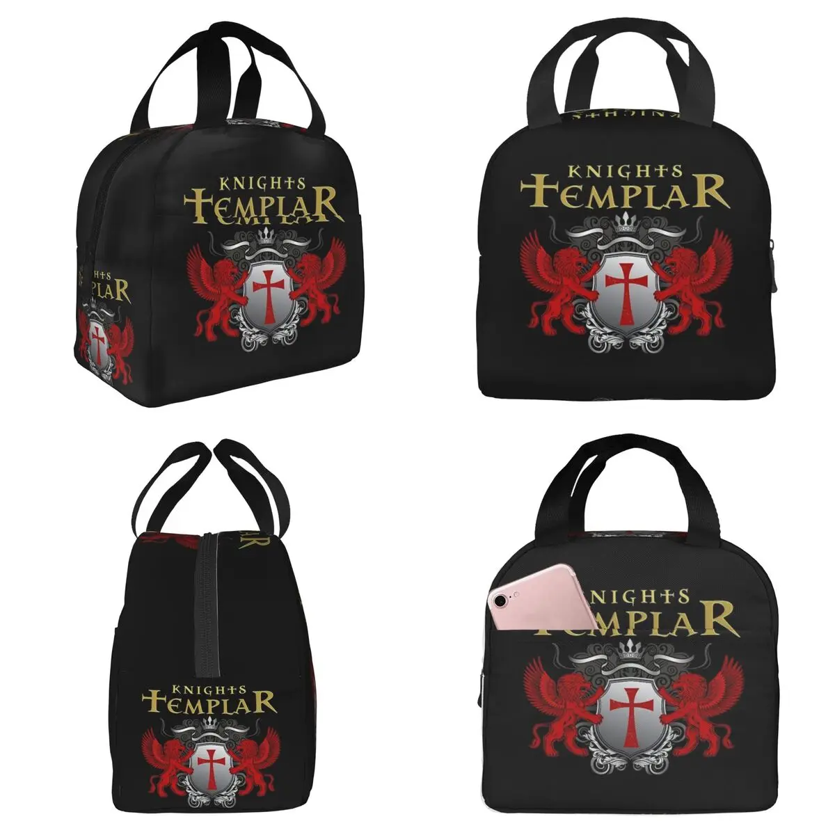 

Термосумка для обедов Templar Shield Cross Knights Templar для женщин, офисная термосумка-холодильник, портативная сумка для еды, переносные ланч-боксы