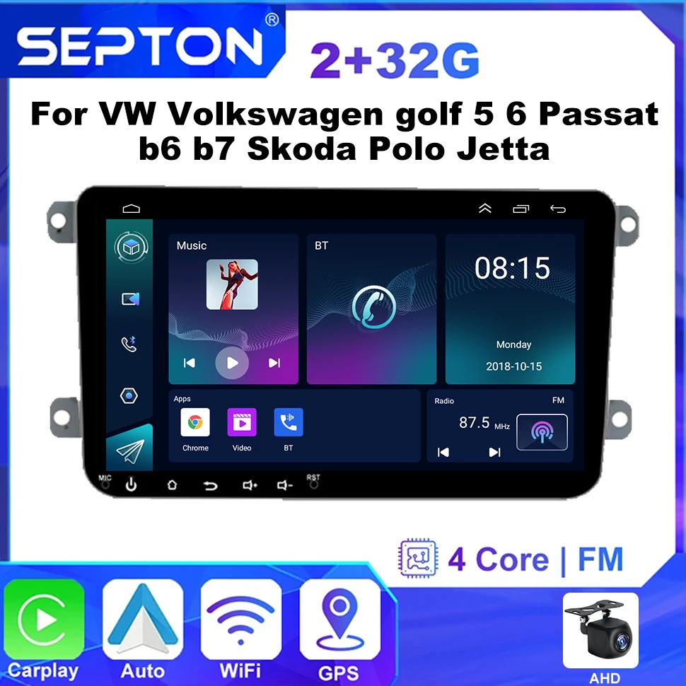 

SEPTON Car Player Screen For VW Volkswagen golf 5 6Passat b6 b7 Skoda Polo Jetta GPS Navigation Wireless Android AUTO/ Carplay