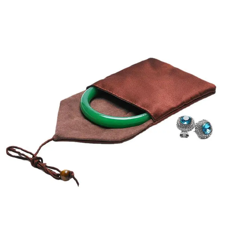 10pcs Thick Velvet Envelope Jewelry Pouch Anti-Scratch Wrap Rope Bracelet Protector Gift Jewelry Packaging Organize Storage Bag