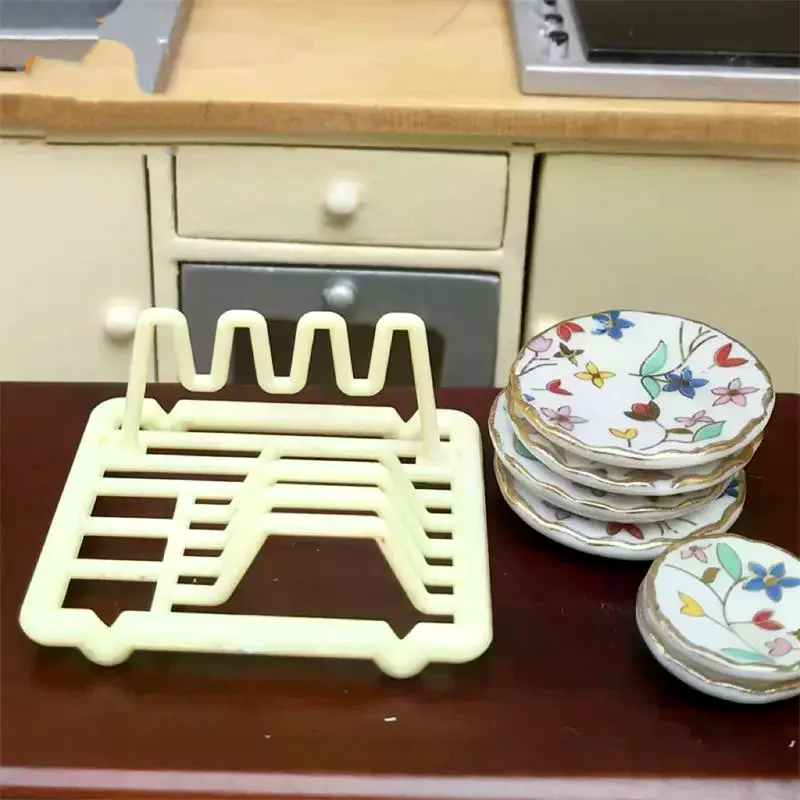 1:12 Poppenhuisminiaturen Afdruiprek Model Keuken Accessoires Voor Poppenhuis Micro Landschap Ornamenten Kids Fantasiespel Speelgoed DIY