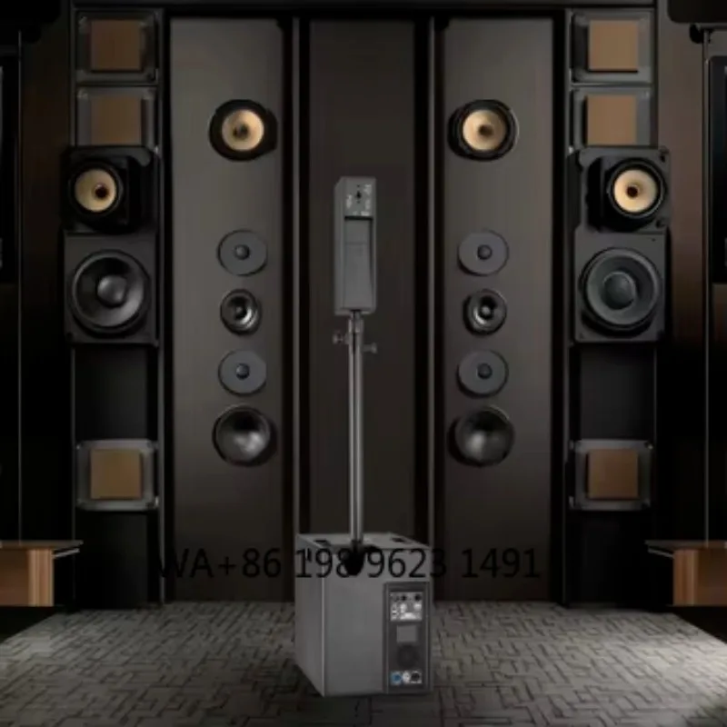 Wooden Arc-shaped Active Column Speaker Professional Line Array Audio System for Stage Performance