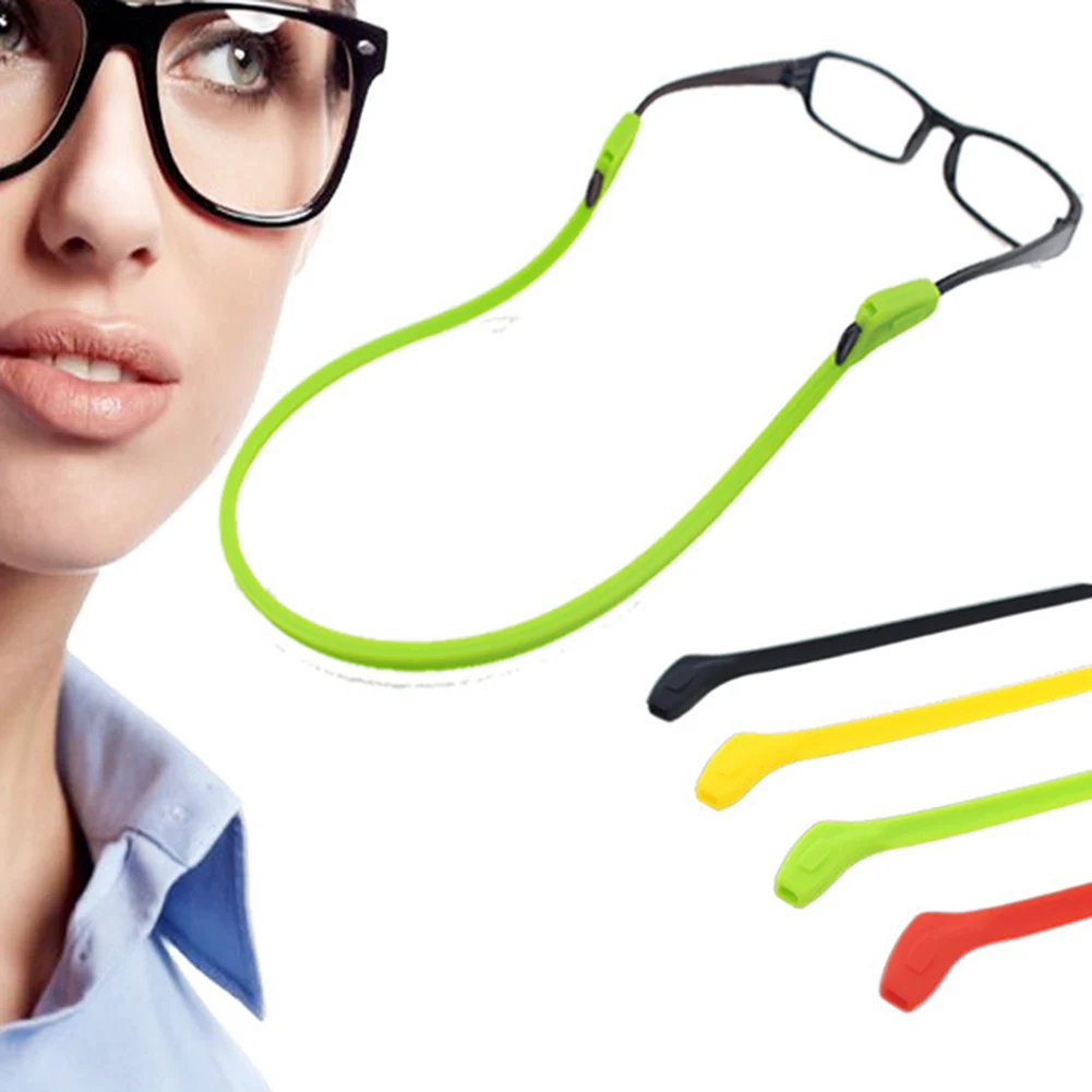 1PC 44cm Silicone Eyeglasses Cords Strap Sport Anti-Slip Sunglasses Chain String Glasses Ropes Lanyard Holder Accessories