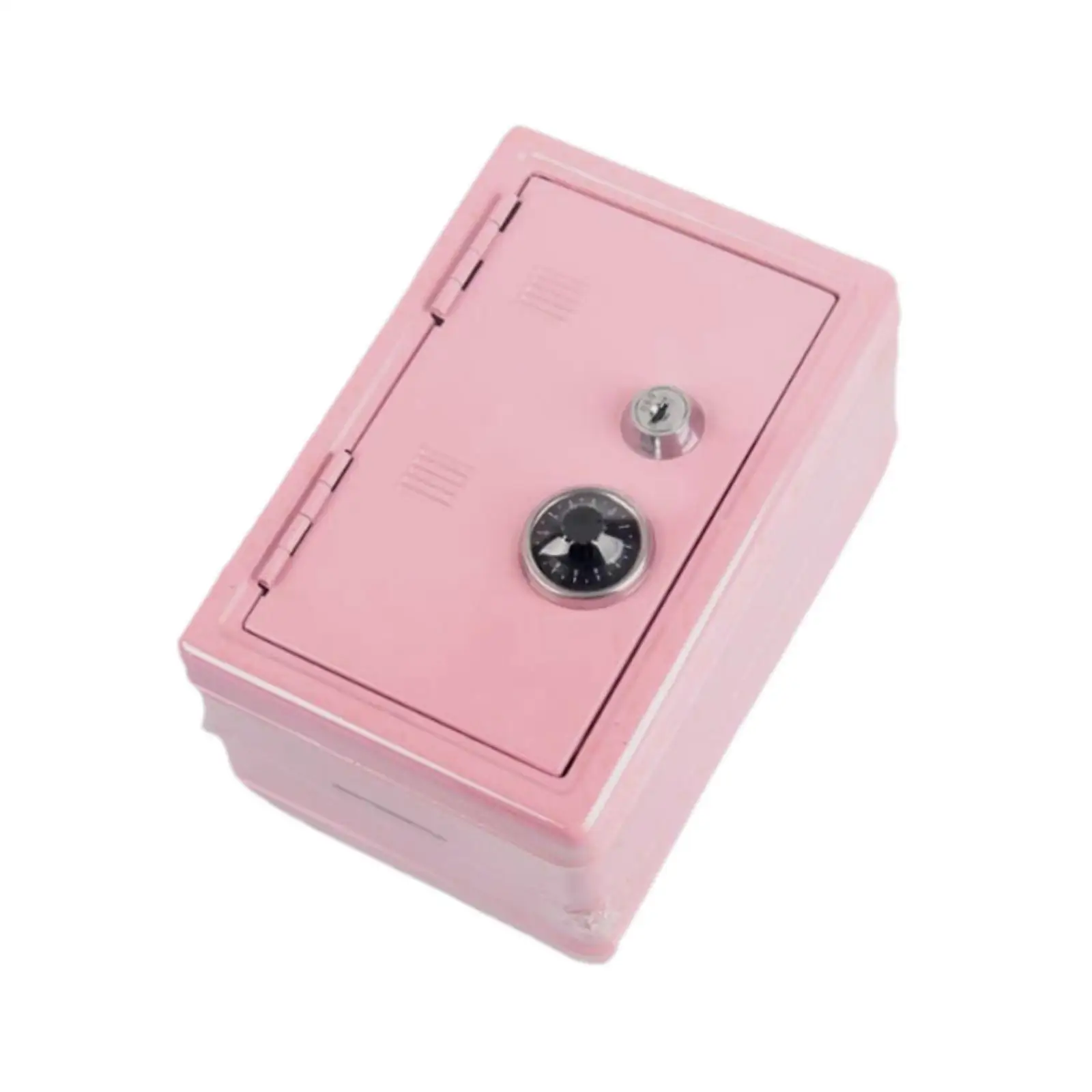 Iron Coin Bank with Key Lock Cash Saving Box for Home Office Desk Shelf Decoration Storage