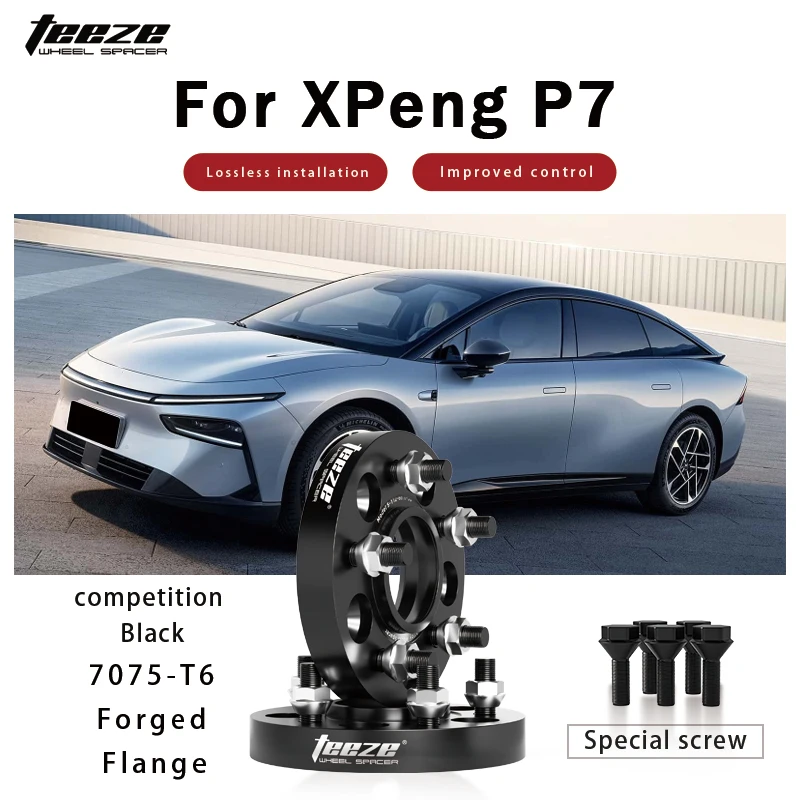 

Teeze 2/4pcs 5x112 CB 60.1 M14*1.5 Hub Centric Black Forged wheel spacer For XPeng P7 Flange Plate 15/20/25/30mm