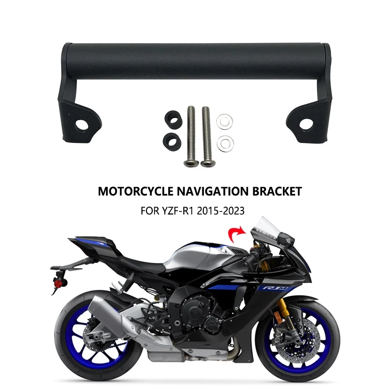 

For Yamaha YZF-R1 YZF-R1M YZFR1 YZF R1 M 2015-2023 Motorcycle GPS Phone Navigation Bracket Front Bar Phone Holder Mount Stand