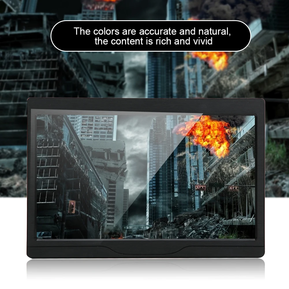 10.1In IPS Monitor Screen Industrial Portable 178° Wide Viewing Flicker Free Technology Angle HDMI VGA AV Interface Monitor