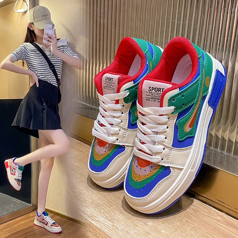 

Lady White Sneakers Spring-autumn Breathable Multi-color Canvas Shoes, Casual and Fashionable Versatile Lightweight Sports Shoes