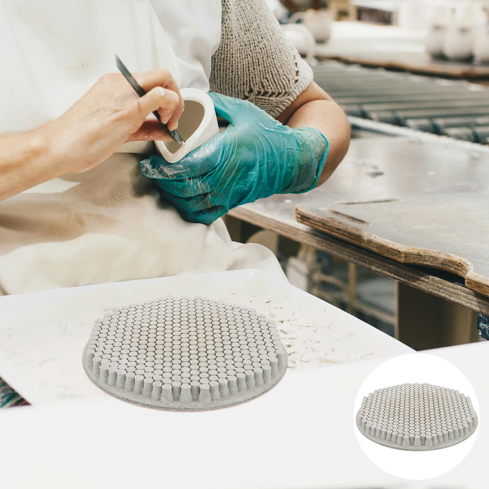 

Ceramic Bottom Grinder Disc Abrasive Plate for Pottery Finishing Quiet Operation Durable Wear Resistance Pottery Finishing Tool