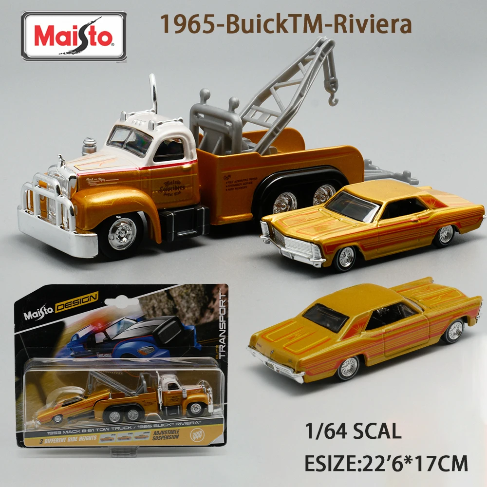 Maisto 1:64 Diecast Alloy Model Car 1/64 Muscle Convertible 1987 Buick T-Ype Transportation Fleet Trailers Ford Bronco Wildtrak