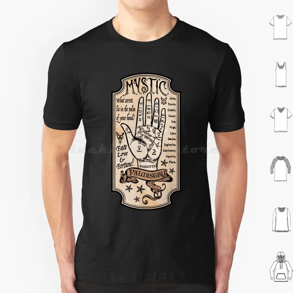 Mystic Palmistry T Shirt 6xl Cotton Cool Tee Witch Vintage Witch Halloween Vintage Halloween Spiritualism Spiritualism Magic