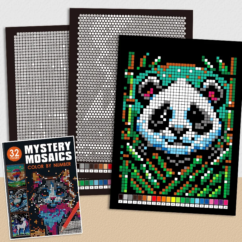

Adult Color by Number Mosaic Book 32 Pages Mystery Pixel Art Creative Art Project
