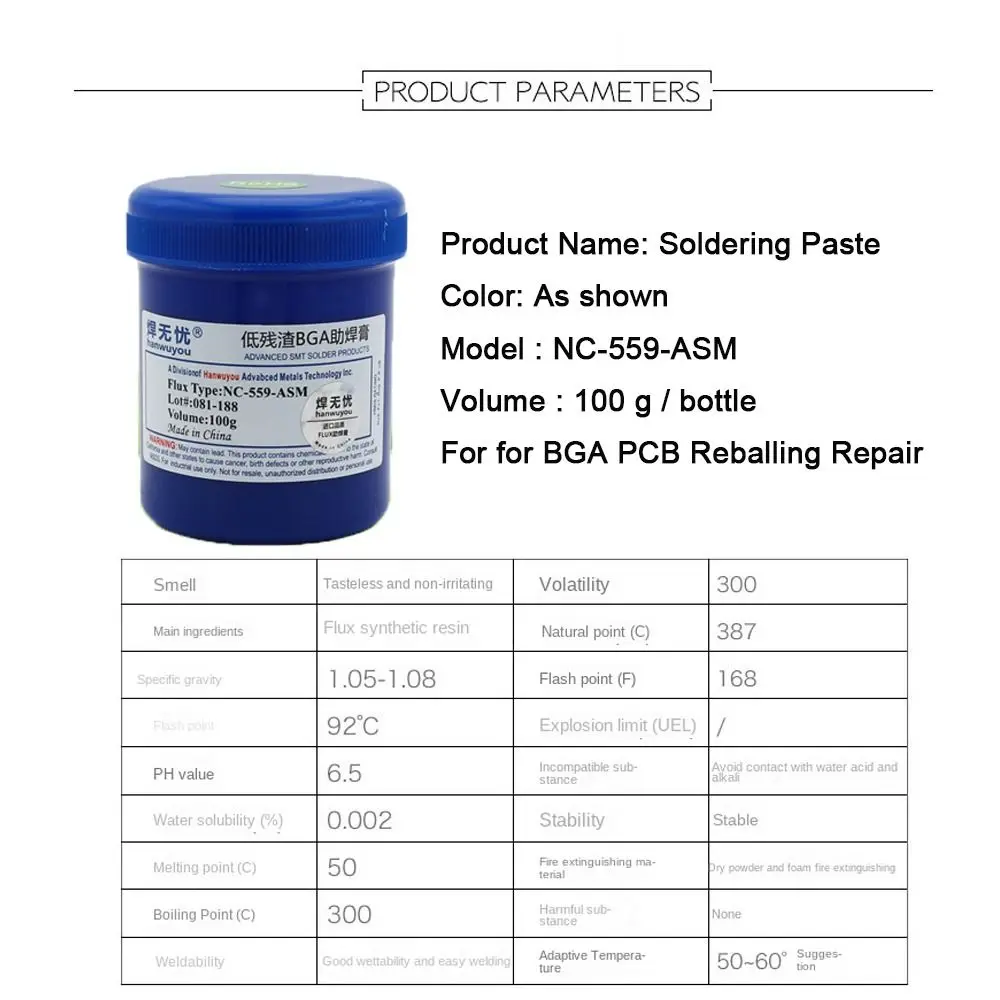 Imagem -03 - Pasta de Solda Ferramentas de Reparo sem Chumbo sem Chumbo Óleo de Solda Bga Pcb Reballing 100g