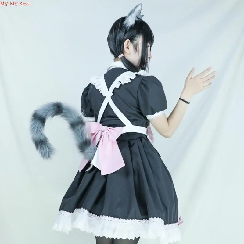 N1he cartoon katten oren haarband verstelbare hoofdbanden staart voor rollenspel en feestdagen