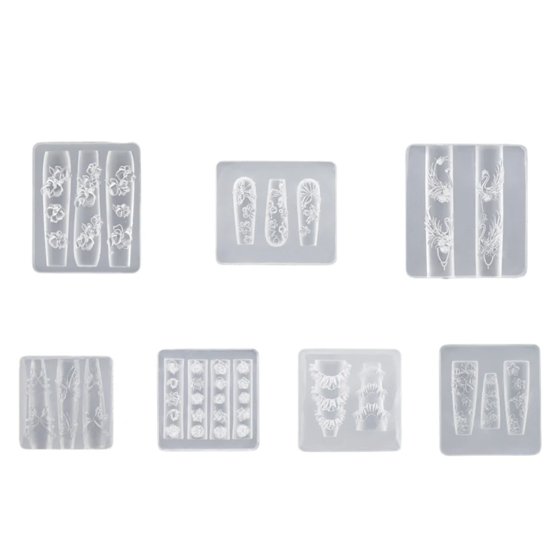 Flexible Silicone Mould for Nail Art Featuring Butterfly and Flower Designs Home Accessory for Creative Projects