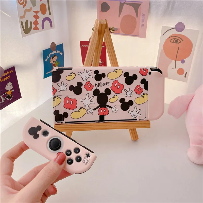 Disney Mickey Soft Case Dock Station Cover Protective Shell for Nintendo Switch Oled NS Console Crystal Protector Skin