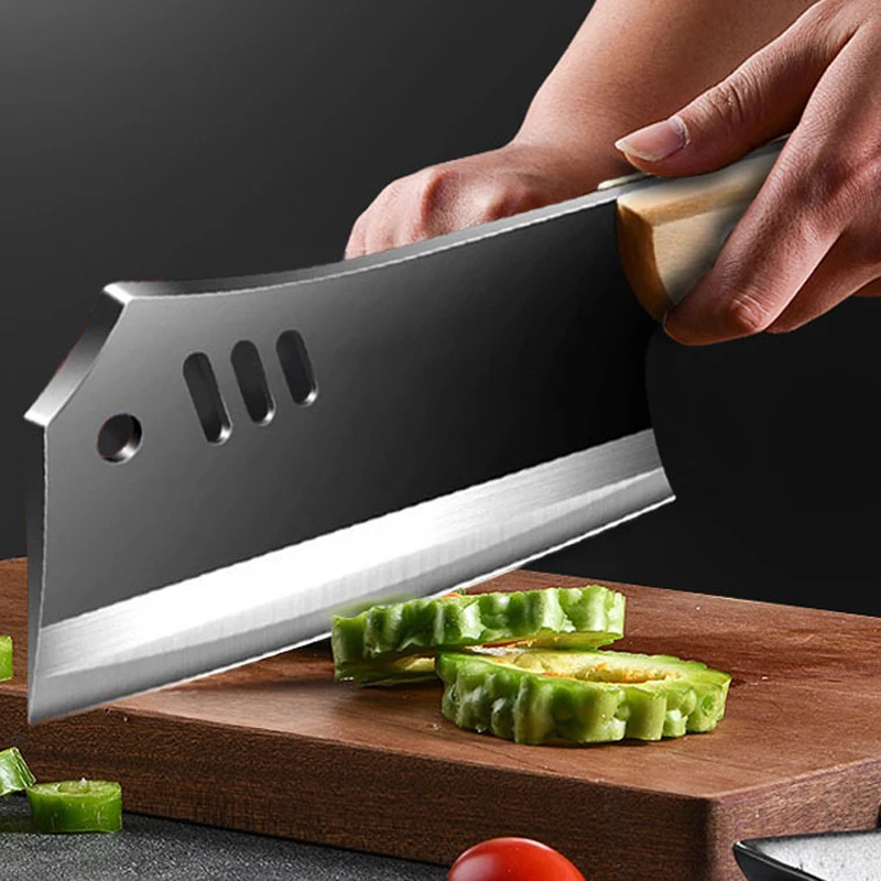 High Carbon Steel Chopping Knife Household Bone Chopping Knife Thickened Two-in-one Kitchen Knife Stainless Steel Meat Cleaver