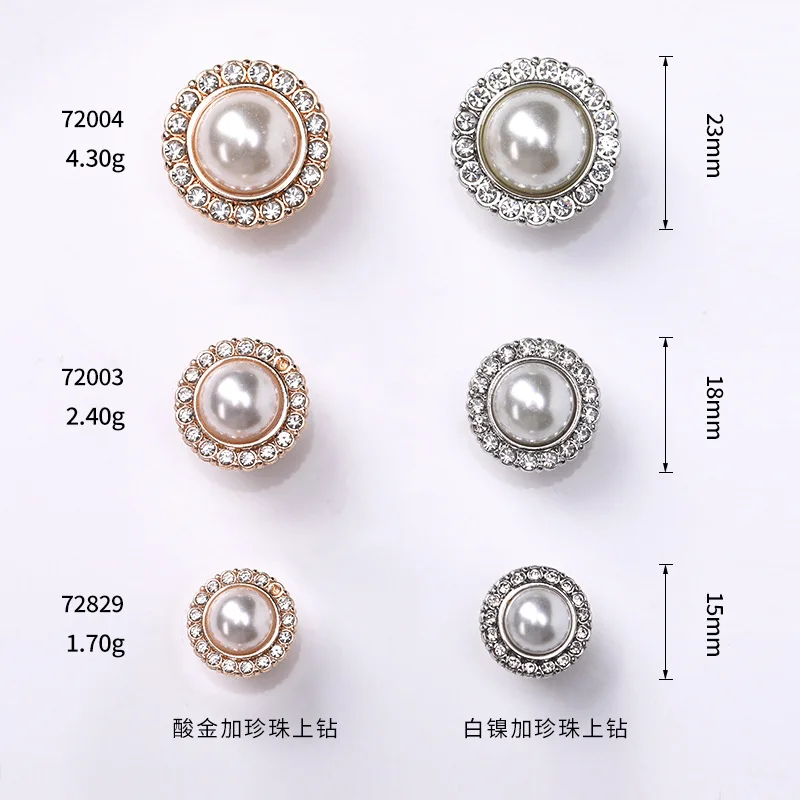 10pcs Flower Pearl Metal Buttons For Clothing Sewing Accessories DIY Designer Luxury Coat Button Craft Supplies